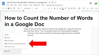 How to Count the Number of Words in a Google Doc - Word Count / Character Count