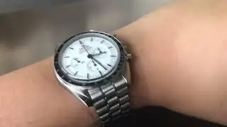 The new 2024 white dial Omega Speedmaster Professional Moonwatch on my wrist