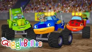 1 Hour of Monster Trucks! | Learning Videos for Kids | Wheels on the Bus | Gigglebellies