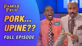 PORK... UPINE??? Best answer Steve Harvey has ever heard on Family Feud?! (Full Episode)