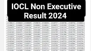 IOCL Non Executive Result 2024/IOCL Non Executive Cutoff 2024/IOCL Non Executive Result Update