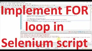 Selenium: Looping concept, how to implement loop in selenium script?