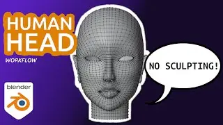 Human head: No sculpting! Quad Topology! Blender Timelapse