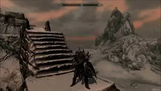 Skyrim - Full Daedric Armor gameplay + Shield and Sword