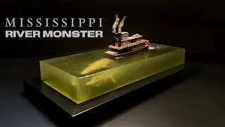 Giant Alligator + Steamboat Diorama | Epoxy Resin Art