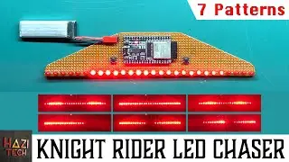 Knight Rider LED Chaser With Fading Tail | FREE Code | 7 Patterns | Speed Control | ESP32 Arduino