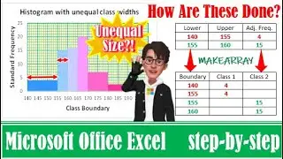 Excel Histogram with unequal class bins widths ✅