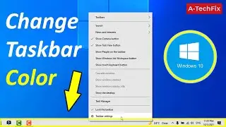 How to change taskbar color windows 10