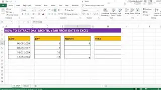 HOW TO EXTRACT DAY, MONTH, YEAR FROM DATE IN EXCEL