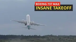 Boeing 737 MAX takes off almost vertically