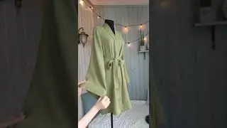 НОВИНКА! МУСЛИН! Короткий халатик из МУСЛИНА с расклешенными рукавами