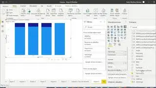 Gráfico de Barra Apiladas Porcentuales con 3 Niveles de Jerarquía. Power BI Desktop