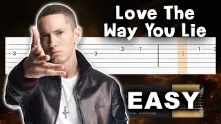 Eminem - Love The Way You Lie - EASY Guitar tutorial (TABS)