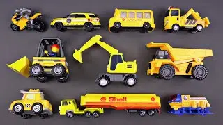 Learning Yellow Street Vehicles for Kids - Matchbox Hot Wheels Lego Tomica トミカ Tayo 타요 Robocar Poli