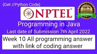 NPTEL Programming in Java week 10 all 5 programming assignment answer with code link