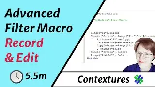 Record and Edit an Excel Advanced Filter Macro