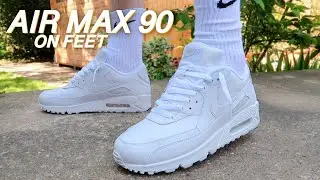 Nike AIR MAX 90 All White On Feet!