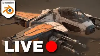 Scifi Fighter Spaceship in Blender | Live Stream Tutorial