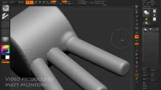 Zbrush Dynamesh tutorial - Connecting elements together (making a hand/fingers)