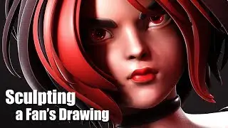 TURNING A FAN'S DRAWING INTO A 3D SCULPT!