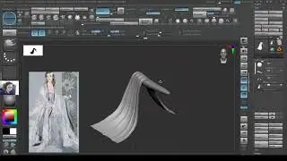 15-4 Cloth zbrush sculpting, creating a core area with folds, shaping + pulling, gravity example2