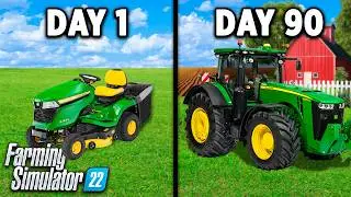 I built a FARM in 90 days on a flat map.. Here's What Happened! Farming Simulator 22