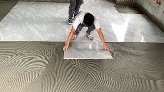 Excellent Bedroom Floor Construction Technique Using Faux Stone Ceramic Tiles Sized 80 x 80Cm