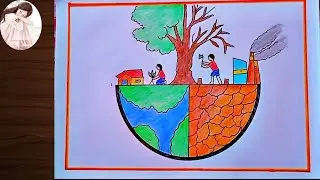 World Environment Day Drawing / Stop Global warming Poster Drawing / Save Environment Drawing