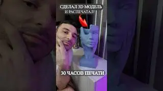 30 часов печати на 3Д  принтере! Смоделировал женскую голову (кашпо)