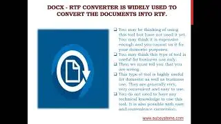 DOCX   RTF Converter Converts documents with ease & convenience