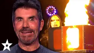 Simon Cowell is SET ON FIRE in a TERRIFYING Stunt on Britain's Got Talent!