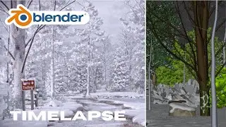 Blender Winter Scene TIMELAPSE | Dibster