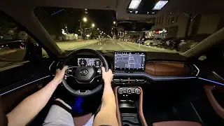 Skoda Kodiaq 2024 Night Test Drive POV - Ambience Binaural Sound