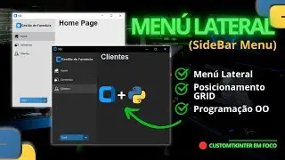 Sidebar moderno com CustomTkiner || Menu Lateral