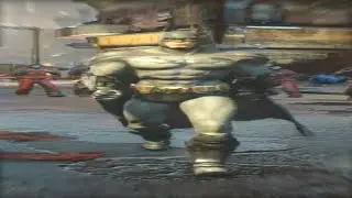 Wide Batman walking in Arkham City