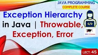 L45: Exception Hierarchy in Java | Throwable, Exception, Error | Java Programming Lectures in Hindi