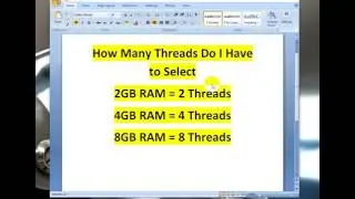 Threads   How Many to Select