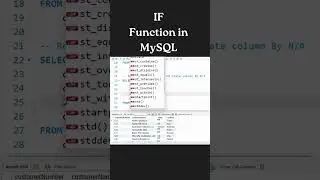 IF Function in MySQL | Control Flow Functions in MySQL |#functions #mysql_workbench