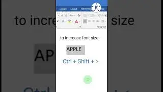 Shortcut keys to increase and decrease font size in MS word