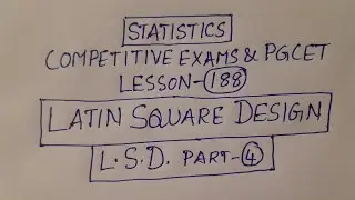 Statistics Competitive Exams & PGCET Lesson-188: L.S.D Part-4