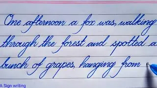 Very Neat writing | Cursive handwriting | The Fox and The Grapes Story