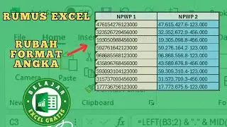 Rumus Merubah Format angka NPWP di Excel