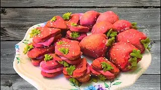 ПИРОЖНОЕ КЛУБНИКА! Без красителя! Как приготовить КЛУБНИЧНЫЕ печенье / How to cook STRAWBERRY CAKE!
