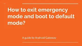 How to exit emergency mode and boot to default mode?