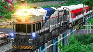 TRAIN HIGH SPEED CROSSING IN RAILWAY GATE | BUMPY RAILROAD | Train Simulator | Railwork | NTG GAMING