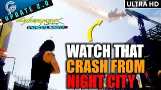 Watch The NUSA Space Force One CRASH FROM NIGHT CITY VIEW Here's How | Cyberpunk 2077