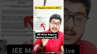 Negative Marking Removed ❌| JEE Mains 2025 - NTA Latest update today ✅| JEE Mains Exam date #shorts