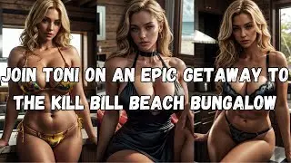 Join Toni on an Epic Getaway to The Kill Bill Beach Bungalow AI Lookbook!