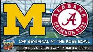 Michigan vs Alabama - CFP Semifinal at the Rose Bowl Game - 1/1 Full Game Highlights - NCAA 14 Sim