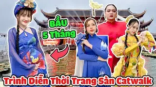 Mẹ Bầu Đi Trình Diễn Thời Trang Catwalk | Phạm Thoại Linh Barbie Trâm Đô - Vê Vê Channel